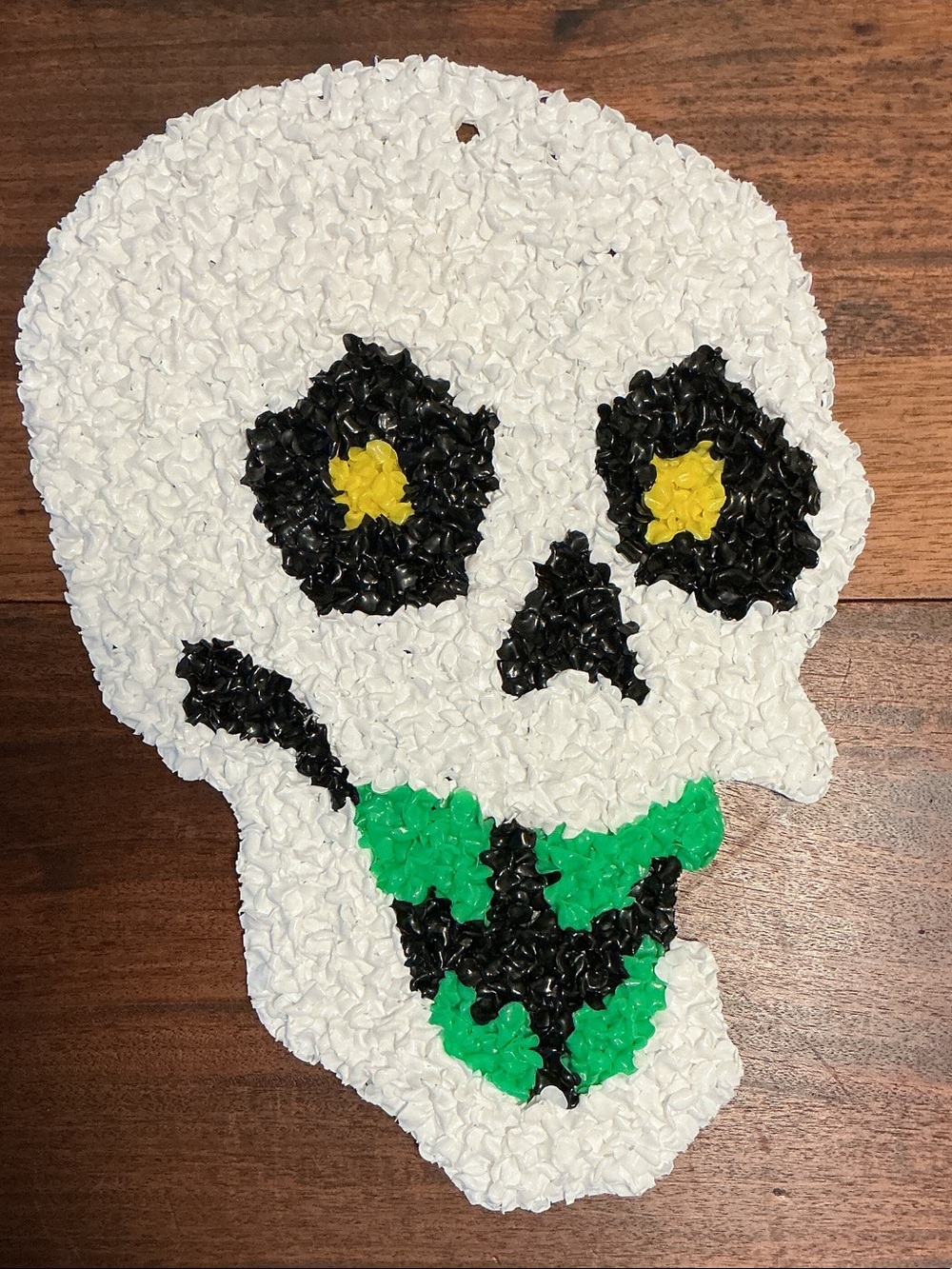 Vintage Halloween Popcorn Melt/Melted Plastic Popcorn Skull